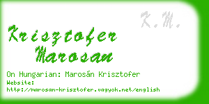krisztofer marosan business card